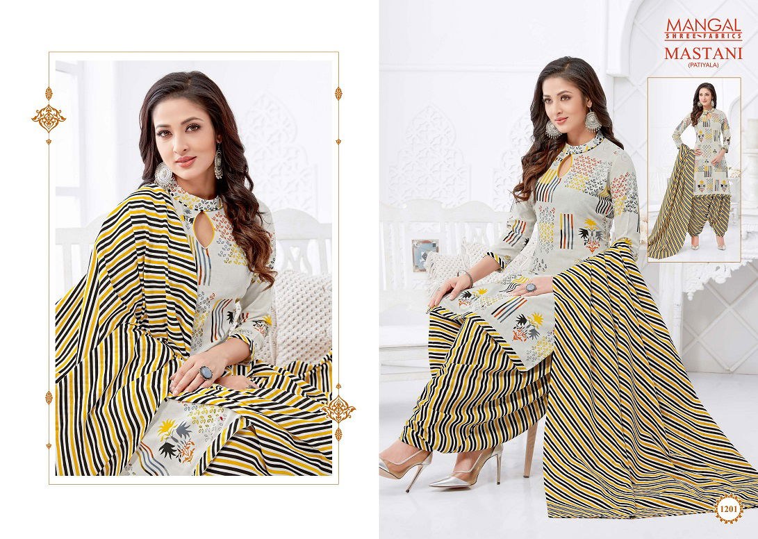 Mangal Mastani Patiyala 12 Cotton Printed Daily Wear Salwar Suit Ready Made Collection